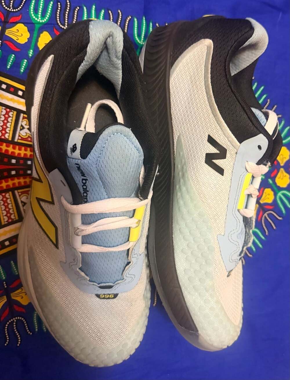 New Balance FuelCell 996v6 Quarry Blue Firefly Tennis Shoes